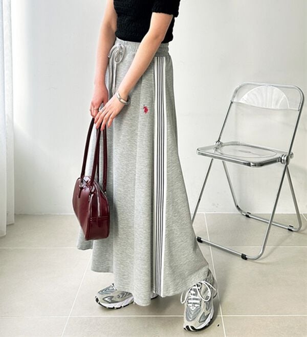 GeeRA（ジーラ）の「【ＵＳ．ＰＯＬＯ．ＡＳＳＮ】サイドラインスカート（ロングスカート）」｜詳細画像