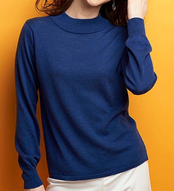 BELLUNA（ベルーナ）の「洗える！メリノウール１００％ハイネックセーター（ニット・セーター）」｜詳細画像