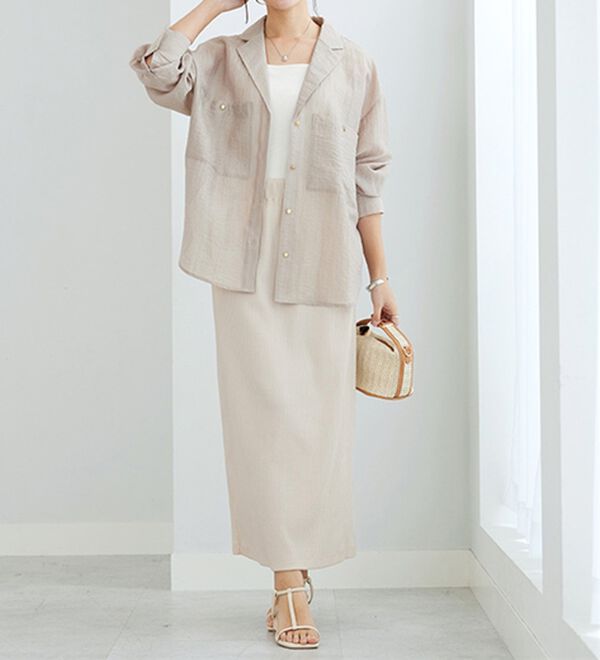 GeeRA（ジーラ）の「【着回し力◎】楽ちんすっきり見え！リブロングスカート（ロングスカート）」｜詳細画像