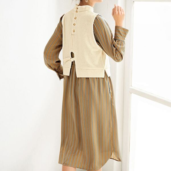 BELLUNA（ベルーナ）の「シャツデザインドッキングワンピース（ドッキングワンピース）」｜詳細画像