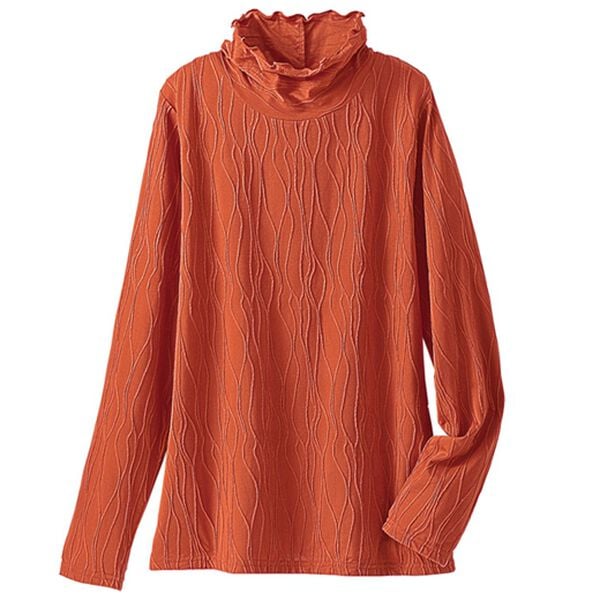 BELLUNA（ベルーナ）の「インナーで色差しジャカードプルオーバー（カットソー）」｜詳細画像