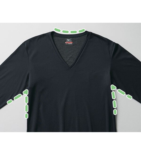 「【２枚組】＜ミズノ＞ブレスサーモアンダーウエア　長袖シャツ（メンズ肌着・インナーウェア）」｜詳細画像