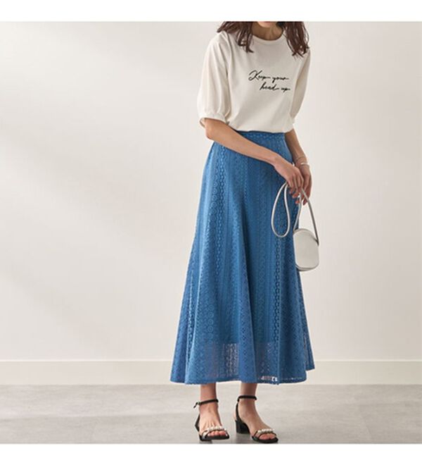 BELLUNA（ベルーナ）の「レース切替デザインフレアースカート（ロングスカート）」｜詳細画像