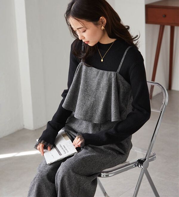 RANAN（ラナン）の「ツイードフリルサロペット（オールインワン）」｜詳細画像