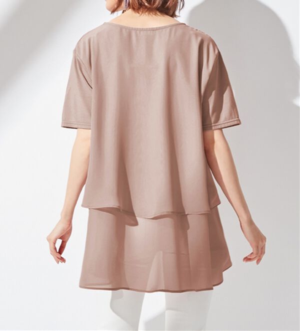 alotta（アロッタ）の「【接触冷感】バックシフォン切替チュニック（チュニック）」｜詳細画像