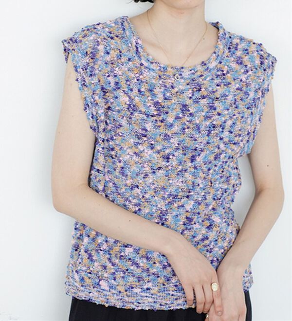 GeeRA（ジーラ）の「前後２ＷＡＹファンシーニットトップス（ニット・セーター）」｜ブルー系