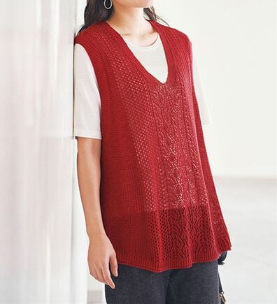 BELLUNA（ベルーナ）の「透かし編みが涼し気なニットベスト（ベスト）」