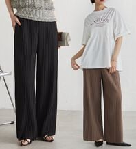 RANAN（ラナン）の「【セルフカットOK】ひんやりセミワイドプリーツパンツ（フルレングスパンツ）」