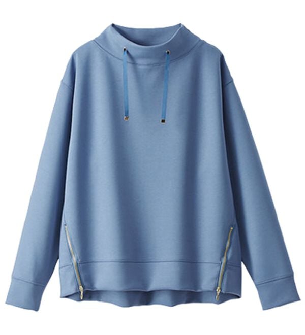 BELLUNA（ベルーナ）の「なめらかタッチ！もっちりん裾ジッププルオーバー（カットソー）」｜詳細画像