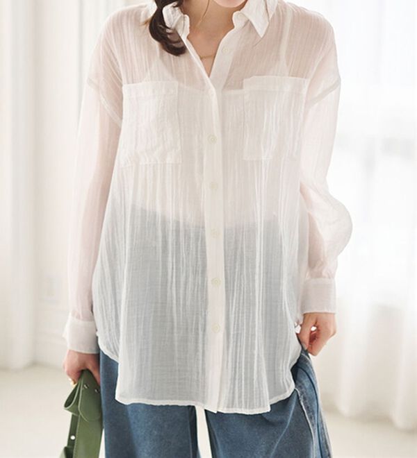 RANAN（ラナン）の「バックスリットシアーシャツ（シャツ）」｜詳細画像