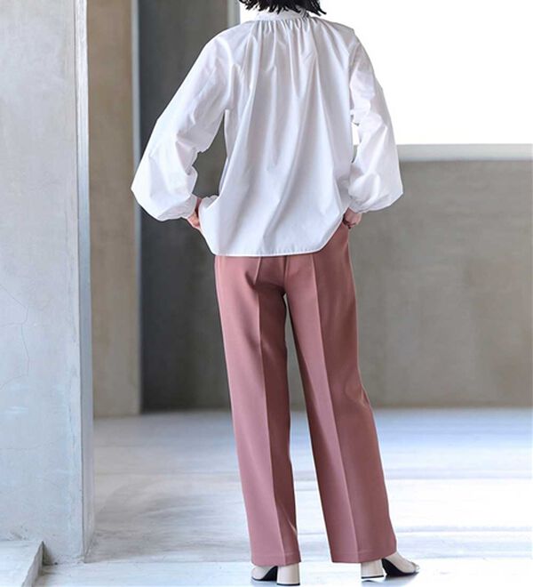 RANAN（ラナン）の「【選べる２丈】機能付！美脚シルエットセンタープレスワイドパンツ（フルレングスパンツ）」｜詳細画像