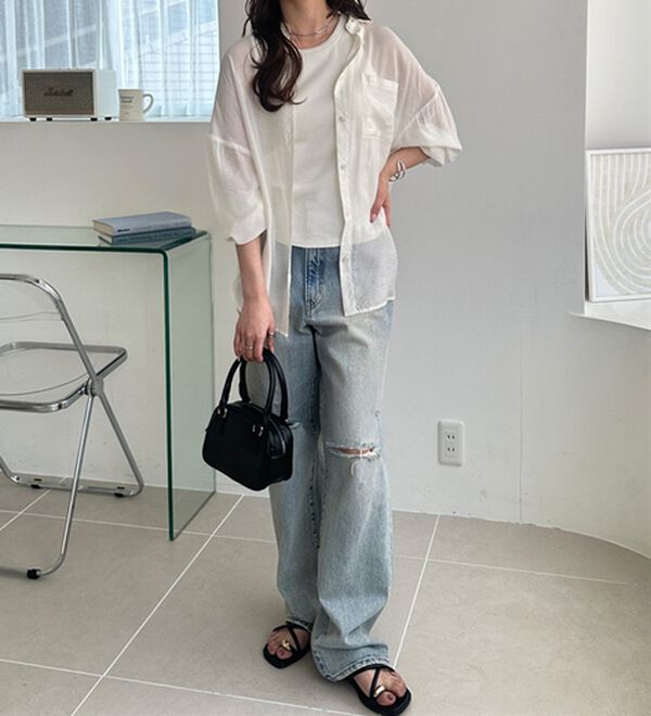 GeeRA（ジーラ）の「アソート柄オーバーサイズシャツ（シャツ）」｜詳細画像