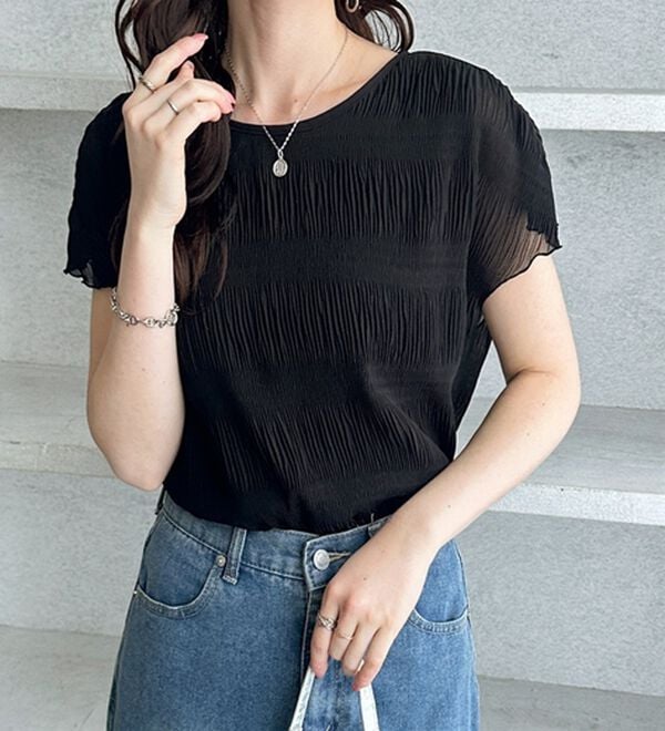 GeeRA（ジーラ）の「前後２ＷＡＹシアーシャーリングブラウス（ブラウス）」｜詳細画像