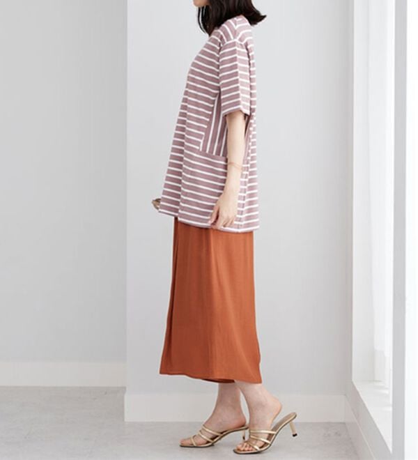 BELLUNA（ベルーナ）の「サイドポケット使いボーダー柄チュニック（チュニック）」｜詳細画像