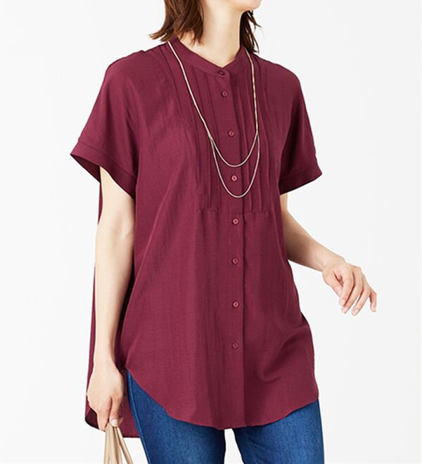 BELLUNA（ベルーナ）の「ビンテージ素材ドルマンシャツチュニック（チュニック）」｜詳細画像