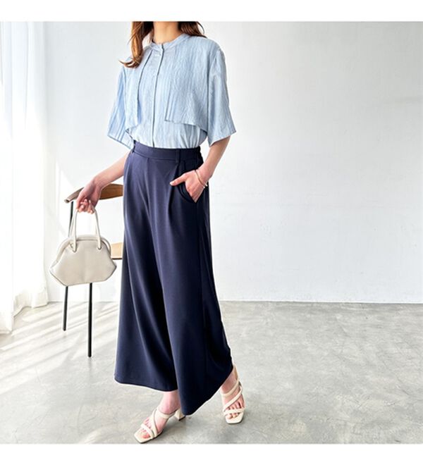 GeeRA（ジーラ）の「接触冷感！美脚ストレッチワイドパンツ（ワイドパンツ・ガウチョ）」｜詳細画像