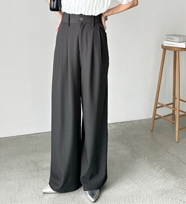 GeeRA（ジーラ）の「着心地抜群！ハイウエストダブルタックワイドパンツ（フルレングスパンツ）」｜詳細画像