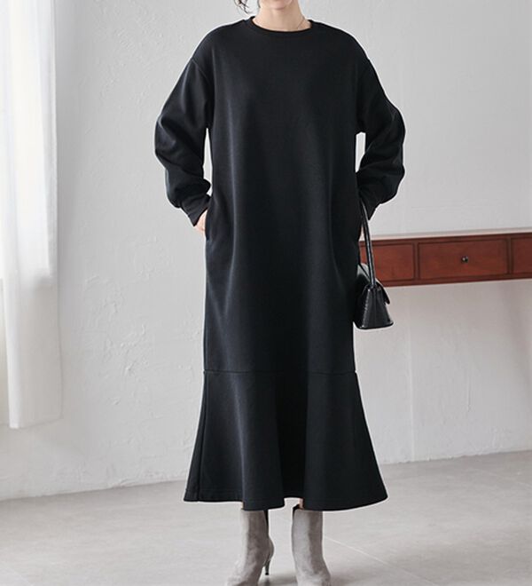 RANAN（ラナン）の「＜ＨＩＧＨ　ＳＰＥＣ＞毛玉になりにくい！ペプラムデザインワンピース（その他ワンピース）」｜詳細画像