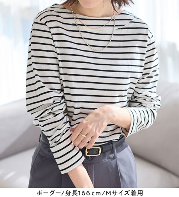 Viola e Viola（ヴィオラ エ ヴィオラ）の「柔らか綿１００％大人キレイTシャツ（カットソー）」｜詳細画像