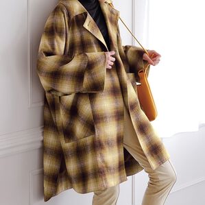 チェック柄ポンチョ風コート - ベルーナ【公式】