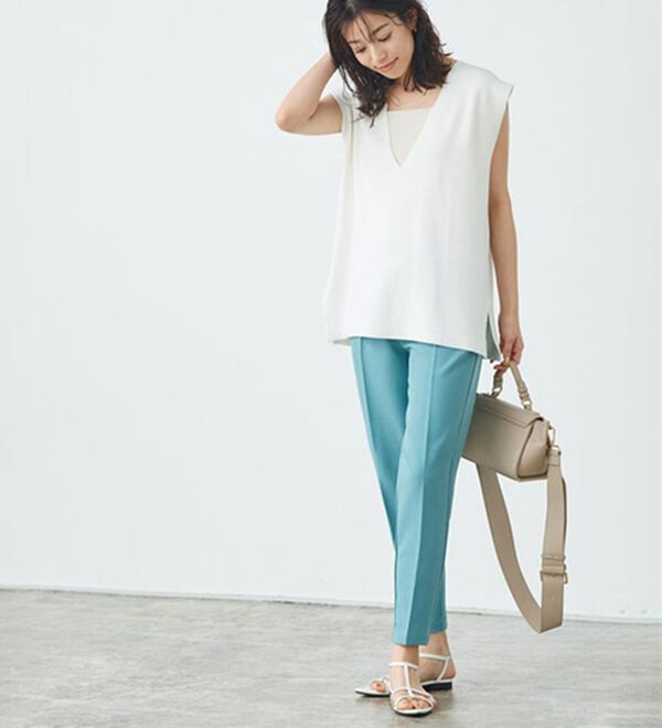 Pierrot（ピエロ）の「多機能ストレッチツイルテーパードパンツ（フルレングスパンツ）」｜詳細画像