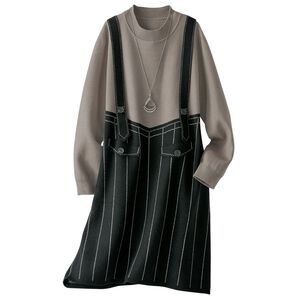 BELLUNA（ベルーナ）の「重ね着風ジャカードニットチュニック（チュニック）」｜詳細画像