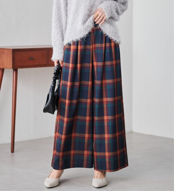 柔らかあったか！裏起毛ロングフレアガウチョパンツ - ベルーナ【公式】