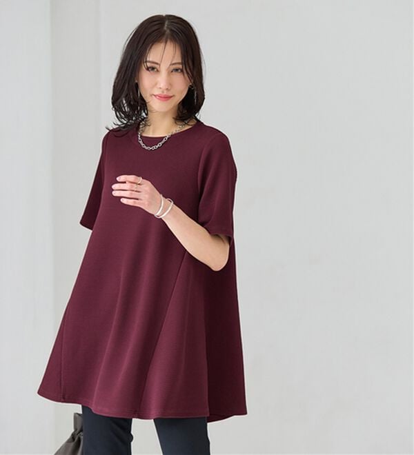 BELLUNA（ベルーナ）の「ひんやり！ポコポコエンボス素材－３ｋｇ見えチュニック（チュニック）」｜詳細画像