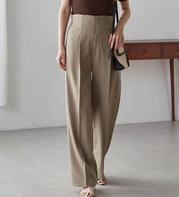 RANAN（ラナン）の「ハイウエストジップワイドパンツ（ワイドパンツ・ガウチョ）」｜詳細画像