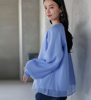 RANAN（ラナン）の「裏起毛シアー素材レイヤードスウェット（カットソー）」｜詳細画像