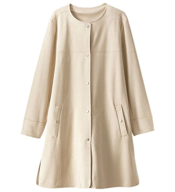 BELLUNA（ベルーナ）の「スエード調ノーカラーロング丈ジャケット（ノーカラージャケット）」｜詳細画像