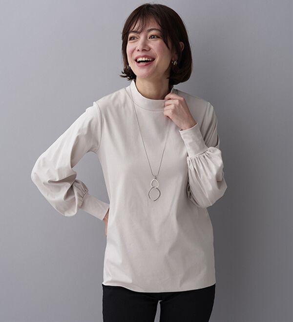 BELLUNA（ベルーナ）の「艶やかコットン１００％プルオーバー（カットソー）」｜詳細画像