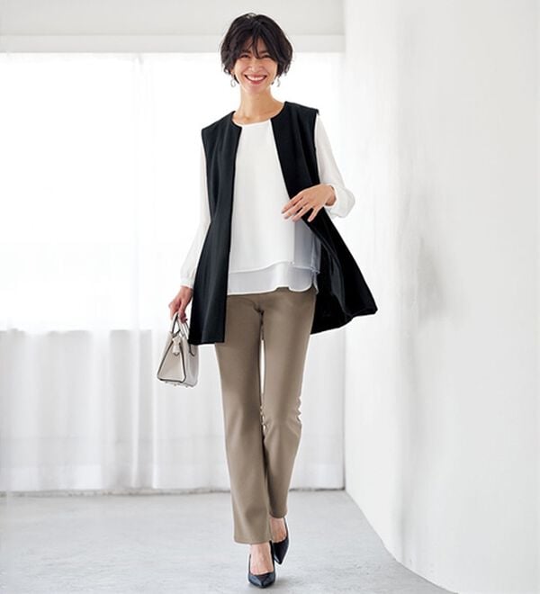 BELLUNA（ベルーナ）の「【裏起毛有無】ジャストフィットらくらくパンツ（フルレングスパンツ）」｜詳細画像