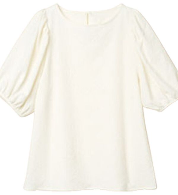 RANAN（ラナン）の「ひんやり！サッカー素材袖ボリュームブラウス（ブラウス）」｜詳細画像