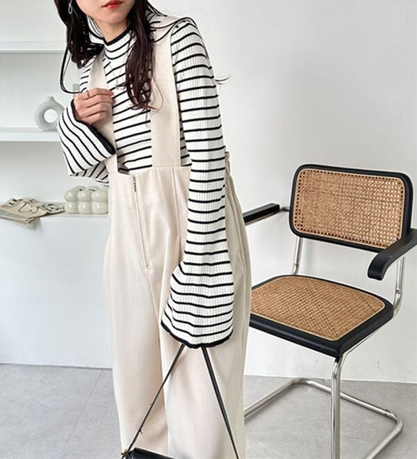 GeeRA（ジーラ）の「フロントジップハイウエストサロペット（オールインワン）」｜詳細画像