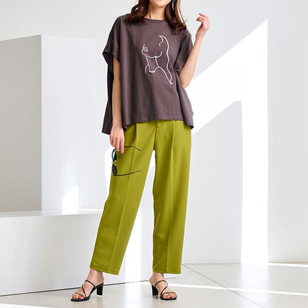 RANAN（ラナン）の「美脚カットジョーゼットタックパンツ（フルレングスパンツ）」｜詳細画像