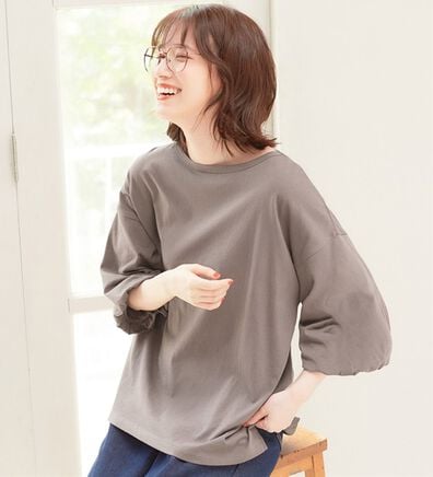 Viola e Viola（ヴィオラ エ ヴィオラ）の「綿１００％ふんわりバルーン袖プルオーバー（カットソー）」