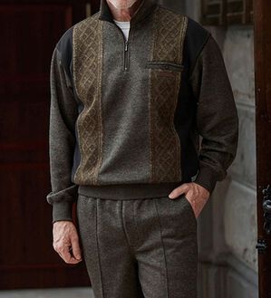 「上品さにこだわる紳士の杢調ホームスーツ（メンズルームウェア）」｜詳細画像