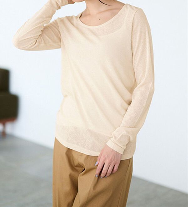 新品【Reneルネ】定価62,700円ウォッシャブル袖シアー素材36 レディシルエットシアートップス - ベルーナ【公式】