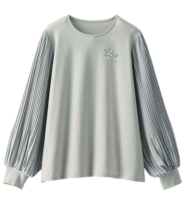 BELLUNA（ベルーナ）の「ビジュー使い袖プリーツプルオーバー（ブラウス）」｜詳細画像