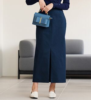 RANAN（ラナン）の「チノライクロングタイトスカート（ロングスカート）」｜ネイビー