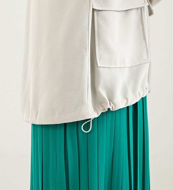 BELLUNA（ベルーナ）の「とろみ素材ポケットデザインブルゾン（ブルゾン）」｜詳細画像