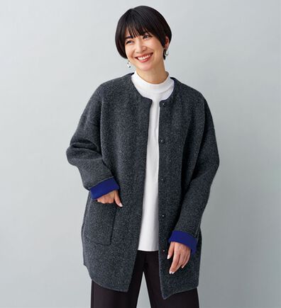 BELLUNA（ベルーナ）の「フォックス入り配色ニットコーディガン（その他ジャケット）」