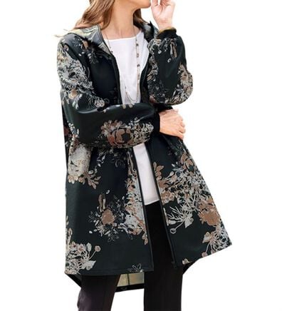 ルフラン（ルフラン）の「小粋な！花柄ロングパーカー（ハーフコート）」