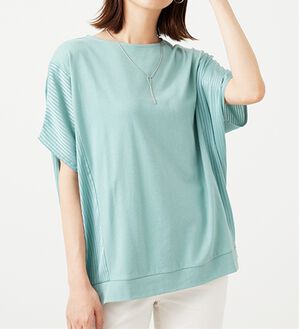 BELLUNA（ベルーナ）の「サイドシャドーストライプ切替チュニック（チュニック）」｜セージ