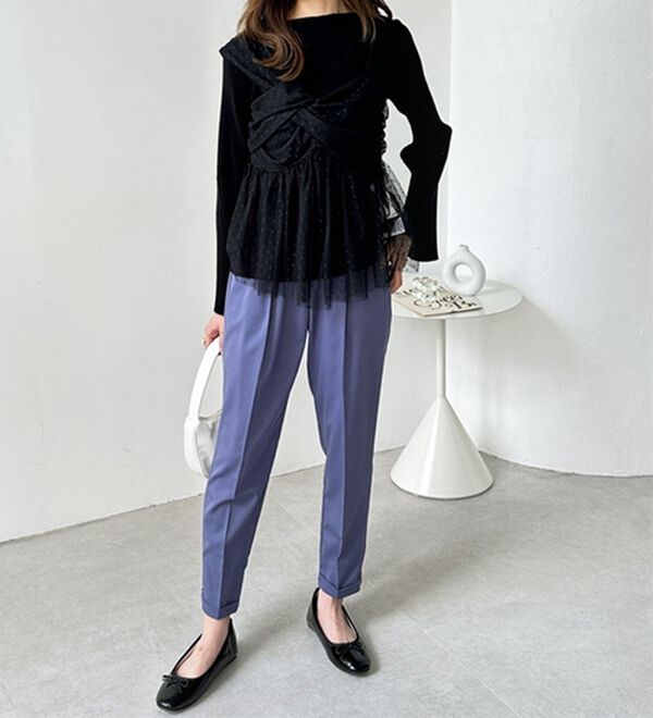 GeeRA（ジーラ）の「美脚とろみタックパンツ（フルレングスパンツ）」｜詳細画像