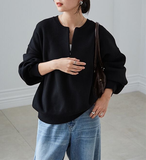 RANAN（ラナン）の「ハーフジップスウェットライクニット（ニット・セーター）」｜詳細画像