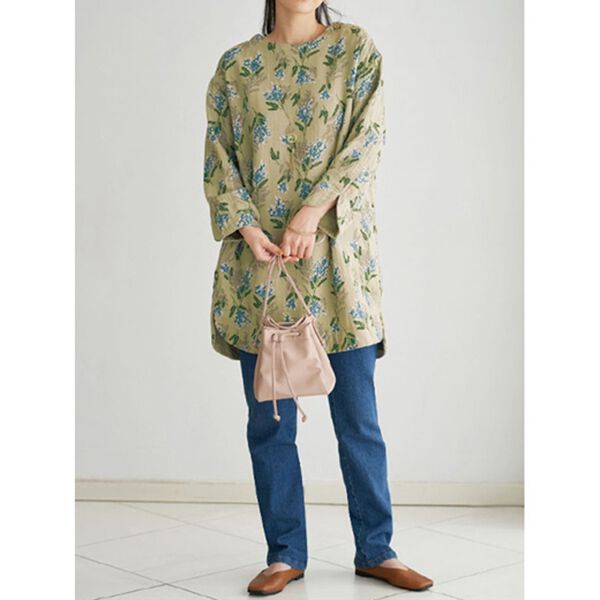 BELLUNA（ベルーナ）の「ふんわり優しいダブルガーゼプリントチュニック（チュニック）」｜詳細画像