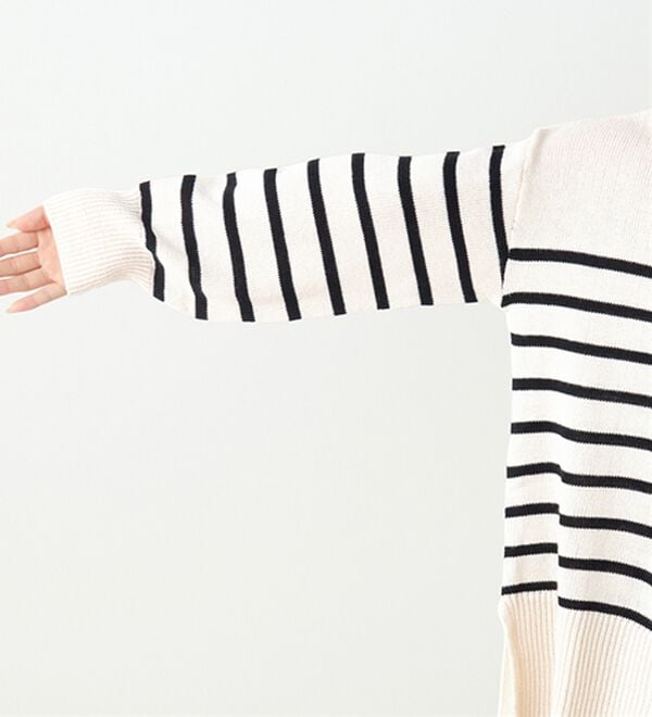 RANAN（ラナン）の「ワイドリブ使いカラーニットチュニック（ニット・セーター）」｜詳細画像