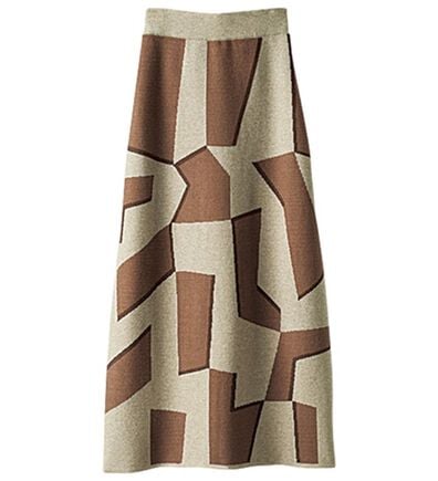 BELLUNA（ベルーナ）の「幾何柄ジャカードニットスカート（ロングスカート）」